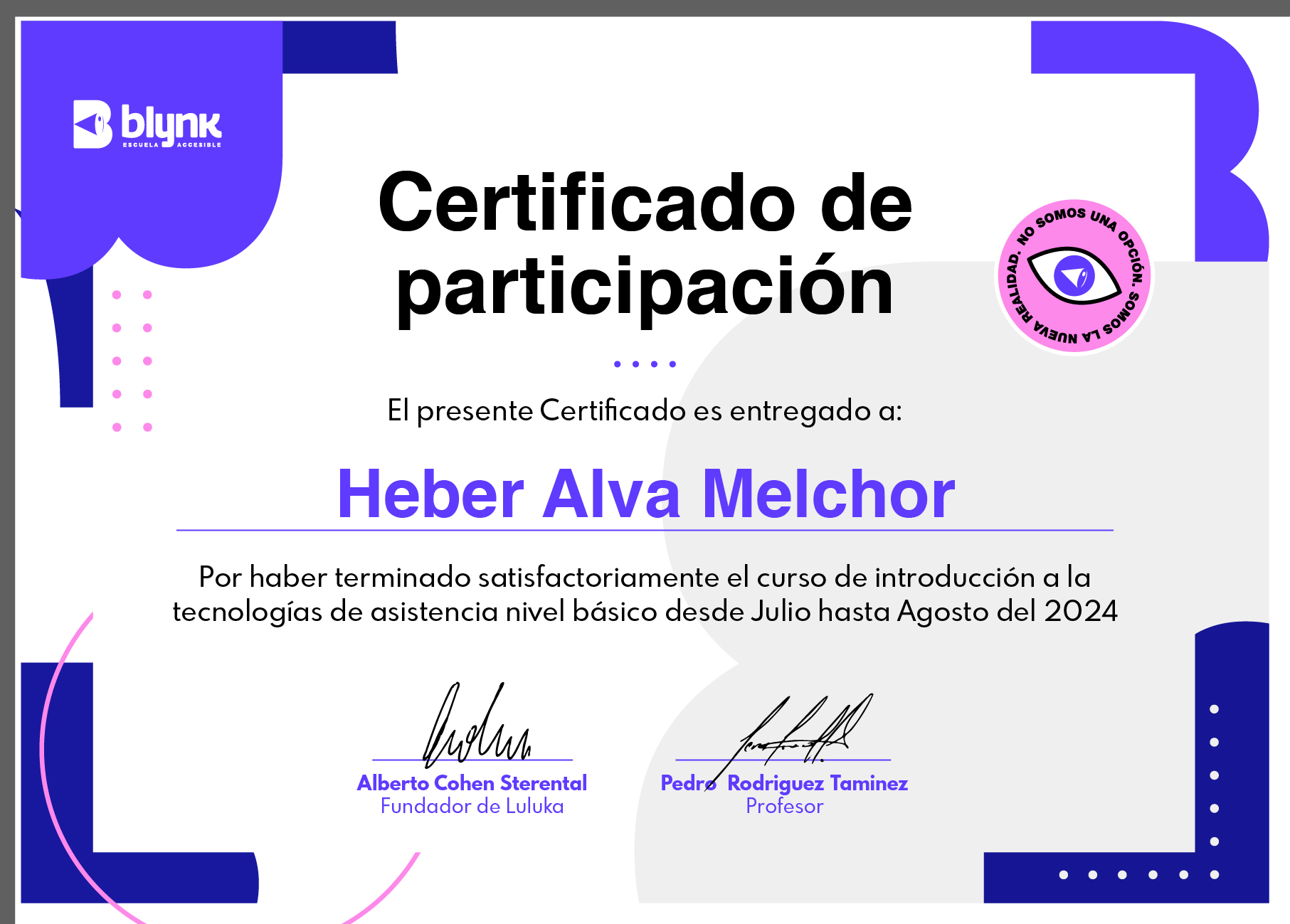 Certificado nivel básico Heber Alva